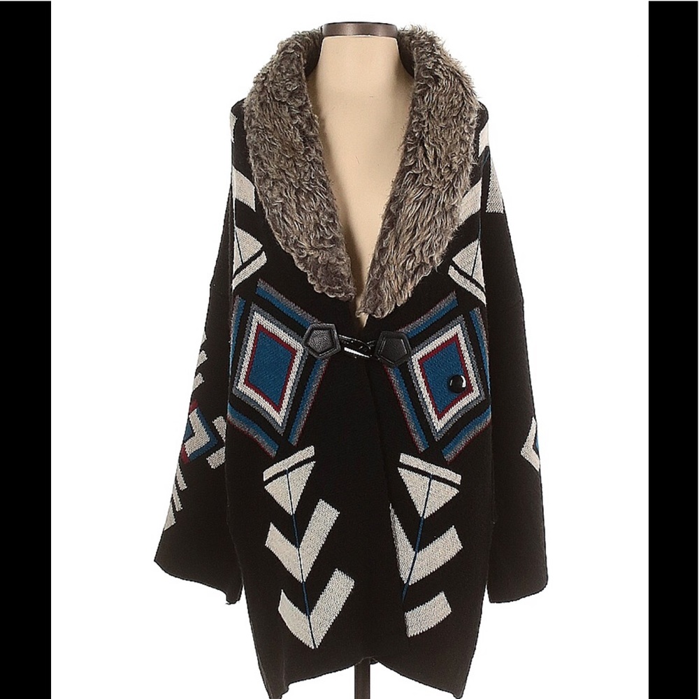Steel roses long line cardigan sweater jacket